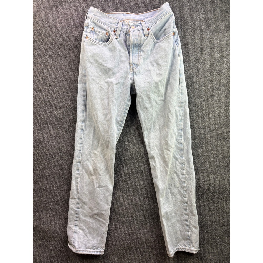 Levi's 501 Jeans Womens 27 Light Blue High Rise Button Fly Straight Leg Denim